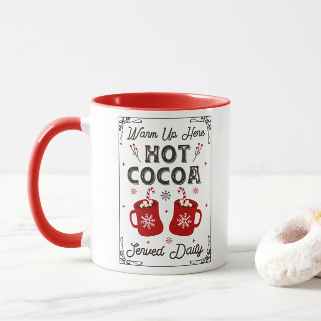 Caneca Feriados de Natal Feliz de Chocolate Quente de inv (Com Donut)