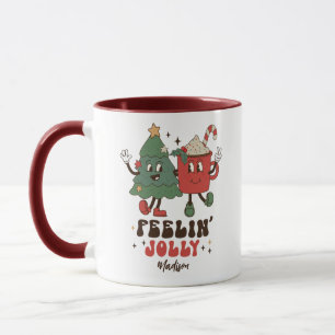 Caneca Feriados de Natal Jolly Feriados Engraçados Nome d