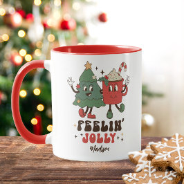 Caneca Feriados de Natal Jolly Feriados Engraçados Nome d