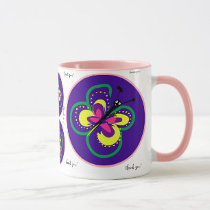 Caneca Feriados Felizes da Borboleta Obrigado Coffee Mug