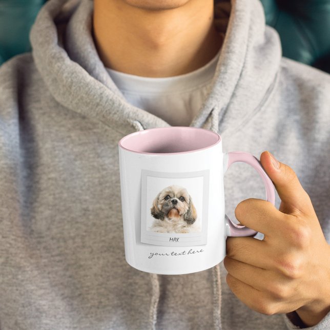 Caneca Feriados Felizes de Cão Personalizado por Quadro d (Criador carregado)