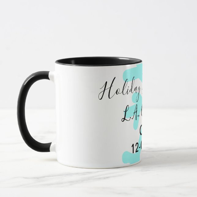 Caneca Férias de flocos de neve azuis casa de acampamento (Esquerda)