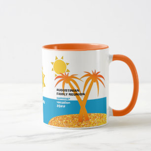 Caneca Férias de Verão da Reunião da Família Monograma