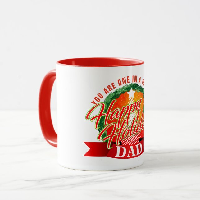 Caneca Férias Felizes / Um em um Milhão PAPAI (Seu Texto) (Frente Esquerda)