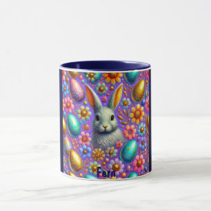 Caneca FERN ~ EASTER BUNNY Eggs Flowers ~ Mug