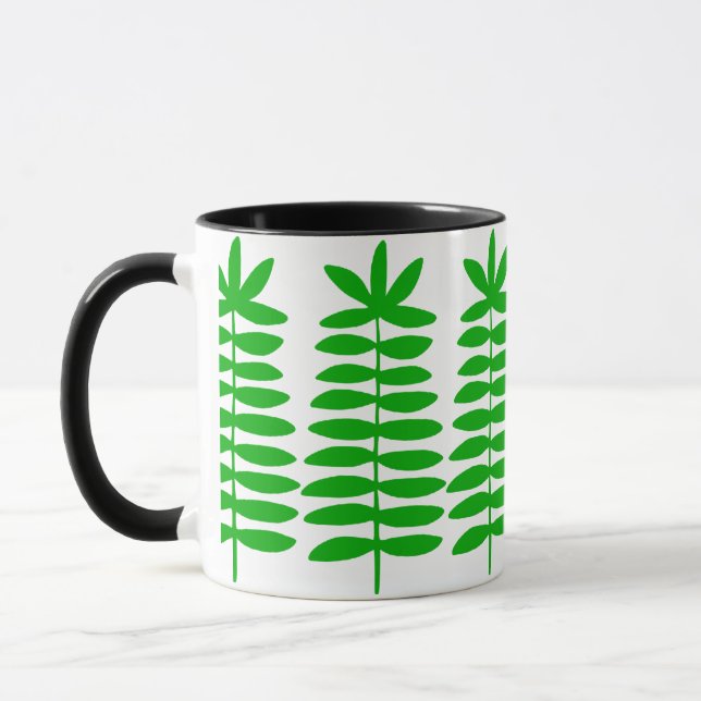 Caneca Ferns Decorativos - Verde (Esquerda)