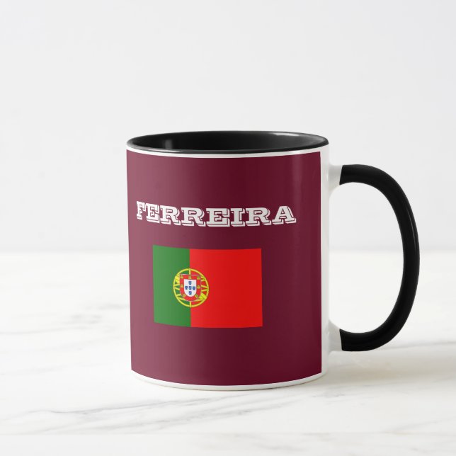 Caneca Ferreira Surname Custom Ringer Mug (Direita)