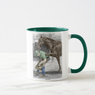 Caneca Ferreiro do Farrier que calça o cavalo