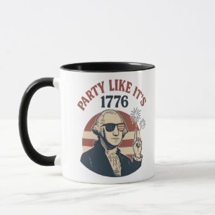 Caneca Festa como é 1776 - Retro George Washington Des