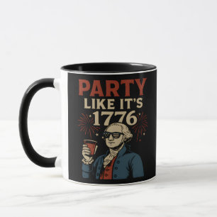 Caneca Festa como se fosse 1776 Engraçado Bebendo Patriót