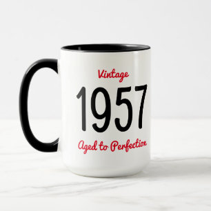Caneca Festa de Aniversário de 60 anos Vintage 1957 Envel