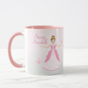 Caneca Festa de aniversário de Fantasia Princesa Rosa