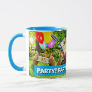 Caneca Festa de Aniversário do Cão da Pradaria