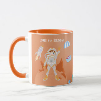 Caneca Festa de aniversário temática do astronauta de Mar