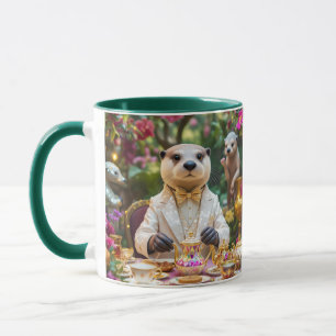 Caneca Festa de Chá de Lontra Fofo Fantasia