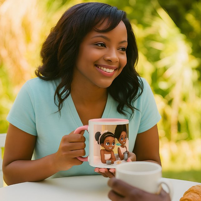 Caneca Festa de Chá Whimsical Princesa Melanizada Delight (Criador carregado)