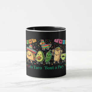Caneca Festa de Comida Mexicana Kawaii Fofa - Taco Burrit