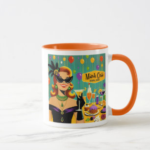 Caneca Festa de Coquetel Martini Retro 50s Mardi Gras