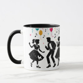 Caneca Festa de Jukebox do Sock Hop dos Anos 50