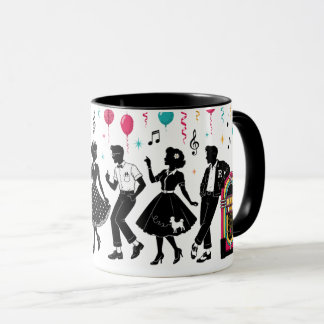 Caneca Festa de Jukebox do Sock Hop dos Anos 50
