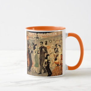 Caneca Festa de Martini de Halloween dos Anos 40 no Estil
