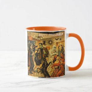 Caneca Festa de Martini de Halloween Retro Meados do Sécu