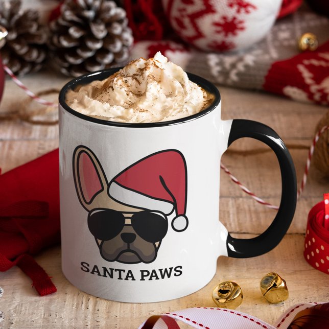 Caneca Festa de Natal - Cachorro Francês (Criador carregado)