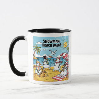 Caneca Festa de Praia dos Bonecos de Neve