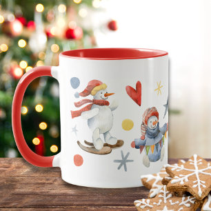 Caneca Festa do Boneco de Neve Natalino de Inverno