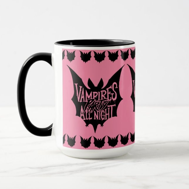 Caneca Festa Noturna: Festa de Halloween dos Vampiros (Esquerda)
