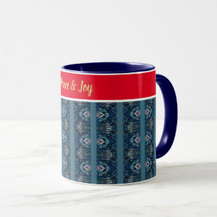 Caneca Festiva Azul e Vermelha por Poet Adiela Ako