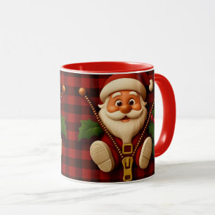 Caneca Festiva do Papai Noel com Zíper   Bebidas N