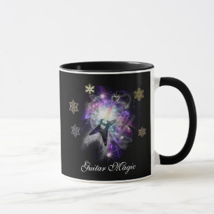 Caneca festiva mágica do feriado da guitarra