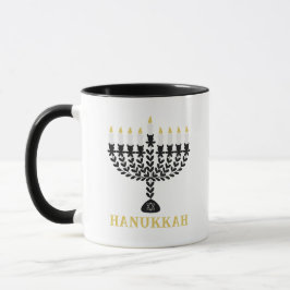 Caneca Festival Simples de Luzes Menorah Hanukkah