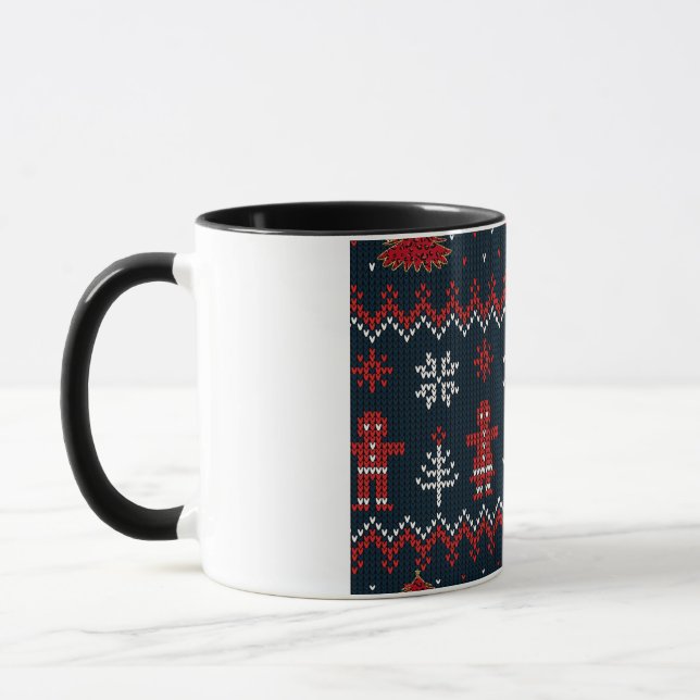 Caneca Festive knitted ginger bread snow flakes  (Esquerda)