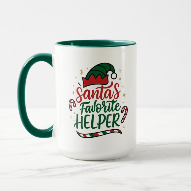 Caneca Festive Santa Helper Christmas Combo Mug (Esquerda)