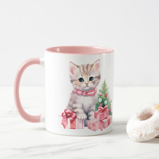 Caneca Festividades Rosa Kitten Café (Com Donut)