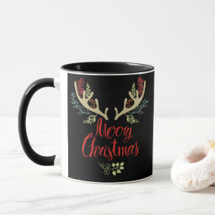 Caneca Festivo Antler Merry Christmas Mug