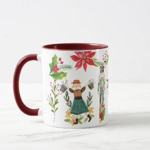 Caneca Festivo de Natal O Balé De Nozes Maroon