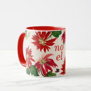 Caneca Festivo Noel Poinsettia Floral