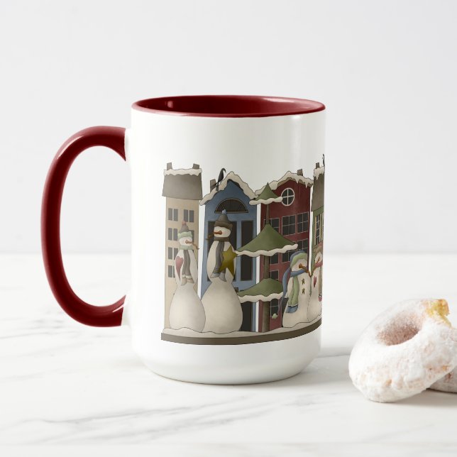 Caneca Festivo País Russo Snowman - Mug Foliday (Com Donut)