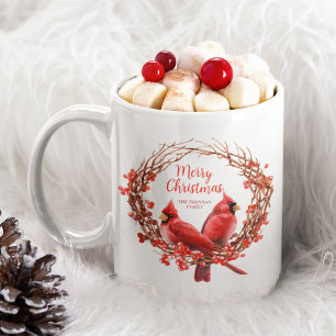 Caneca Festivo Red Cardinho Festivo Wreath