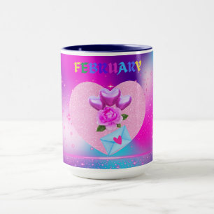 Caneca Fevereiro Coração Mês Mug