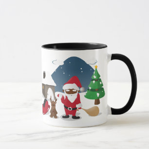 Caneca Ficares em casa do Feliz Natal: Papai noel &