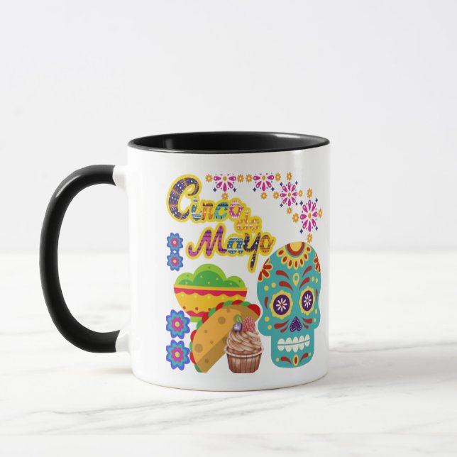 Caneca Fiesta Bloom Fiesta preto & branco (Esquerda)