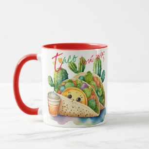 Caneca Fiesta Taco sobre o Chá de fraldas Bonito Moderno