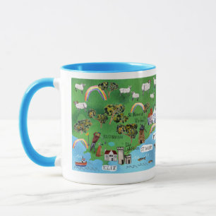 Caneca Fife Coaster Path Scotland Map Watercolor Art