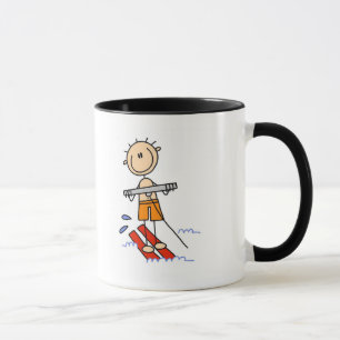 Caneca Figura camiseta e presentes da vara do esqui