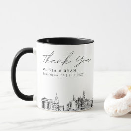 Caneca Filadélfia Simples Casamento Personalizado Coffee