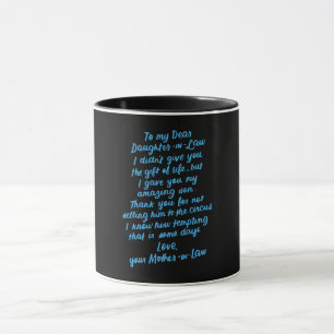 Caneca Filha engraçada na lei para minha querida filha n